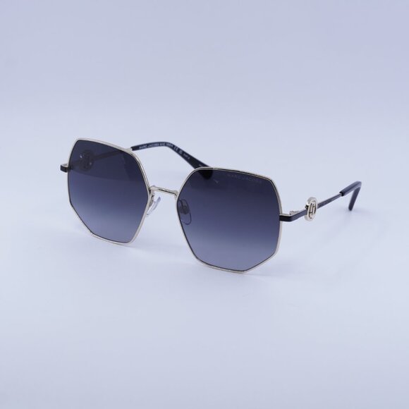 Marc Jacobs MARC 730/S 0RHL 9O Sunglasses Gold/Black Geometric Frame,Grey Lenses - Picture 1 of 9